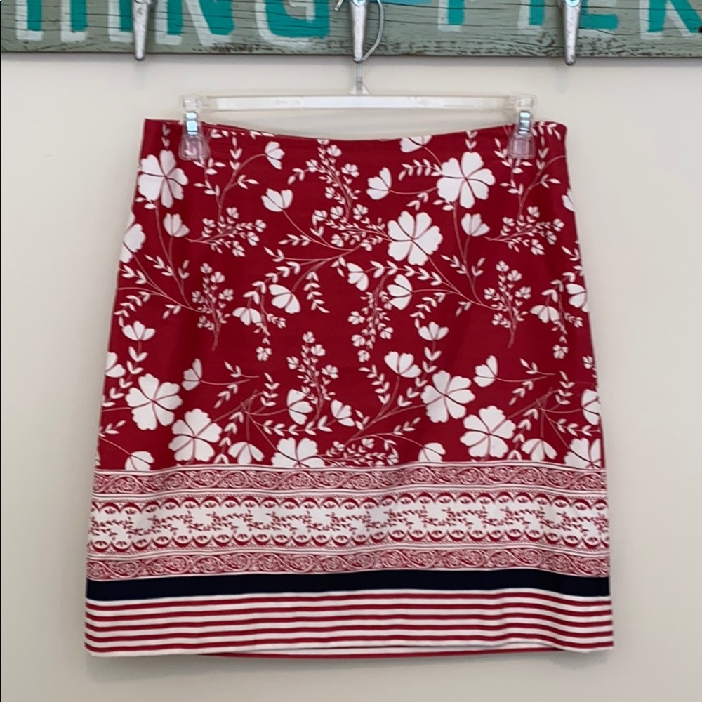 LOFT Floral/Stripe Skirt